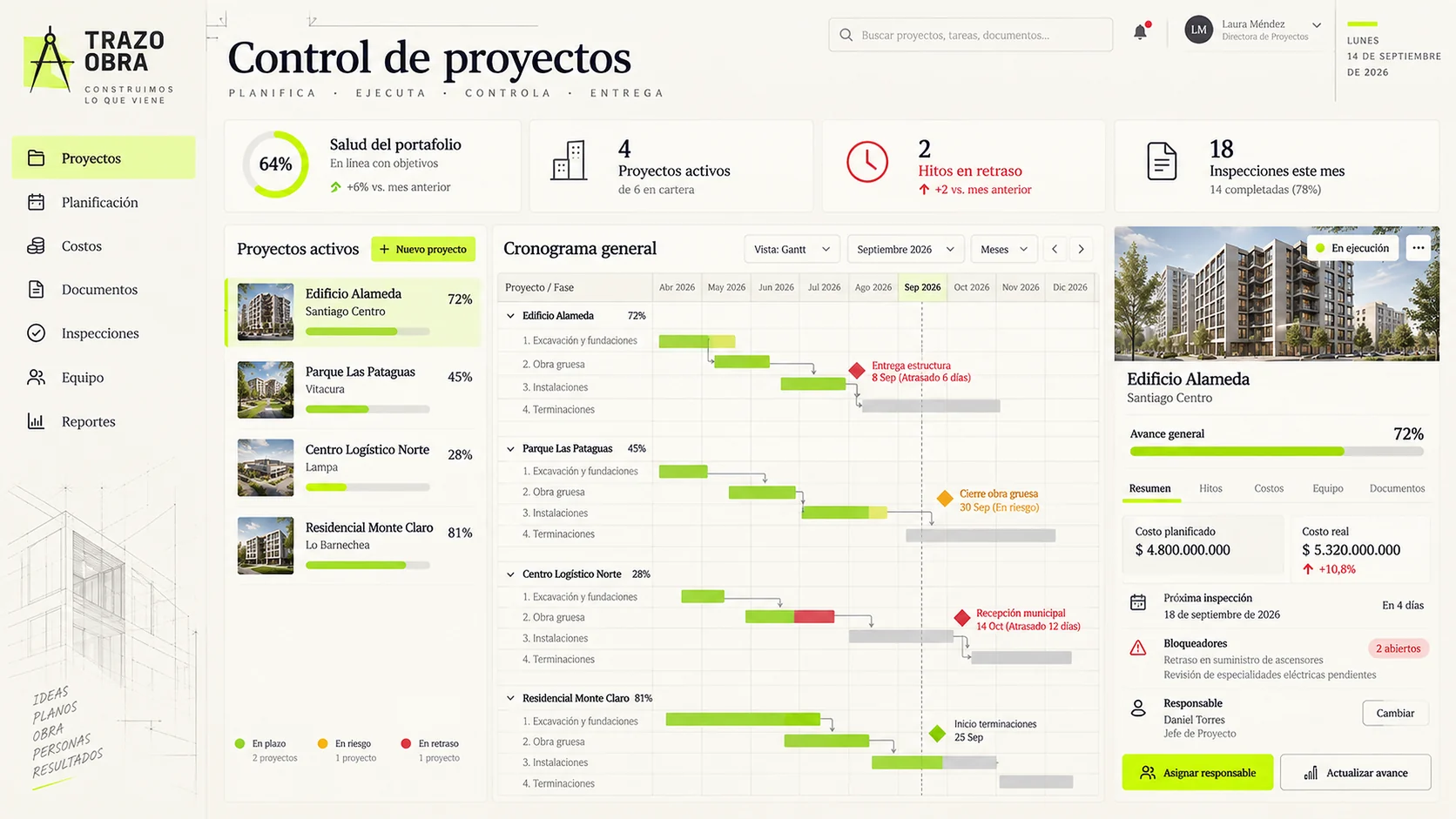 Concepto de sistema de control de proyectos para una constructora, diseñado por Ogenoz (6 de 8)